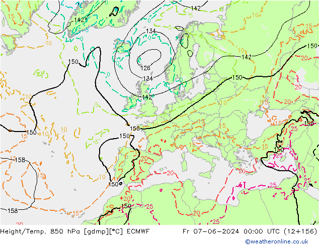 Z500/Rain (+SLP)/Z850 ECMWF ven 07.06.2024 00 UTC