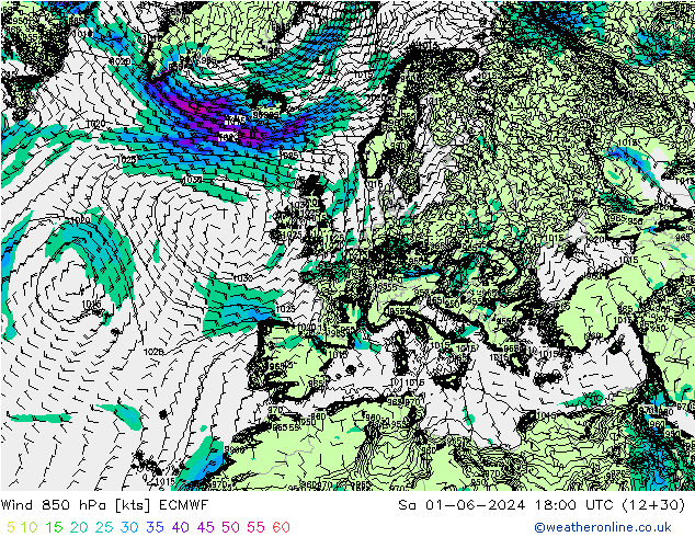 Wind 850 hPa ECMWF Sa 01.06.2024 18 UTC