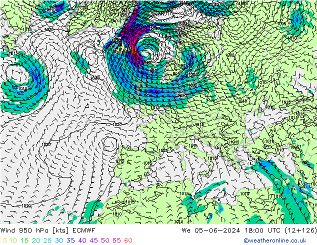 Wind 950 hPa ECMWF We 05.06.2024 18 UTC