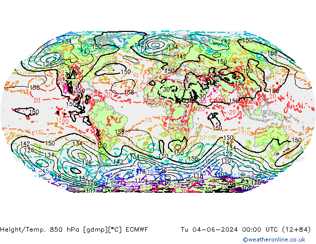 Z500/Regen(+SLP)/Z850 ECMWF di 04.06.2024 00 UTC