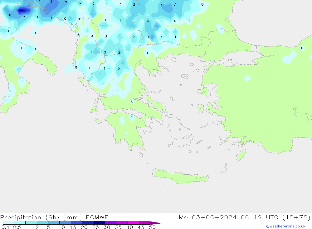 Z500/Rain (+SLP)/Z850 ECMWF пн 03.06.2024 12 UTC