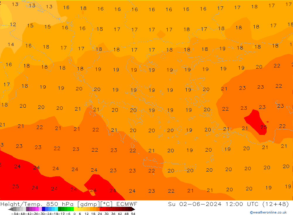 Z500/Rain (+SLP)/Z850 ECMWF Su 02.06.2024 12 UTC