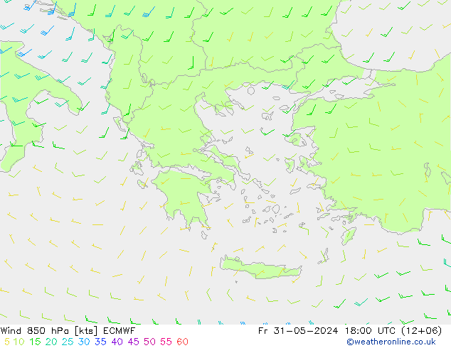 Wind 850 hPa ECMWF Fr 31.05.2024 18 UTC