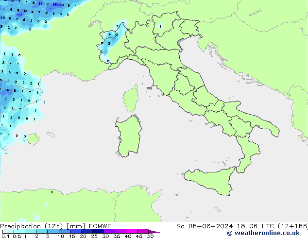 opad (12h) ECMWF so. 08.06.2024 06 UTC