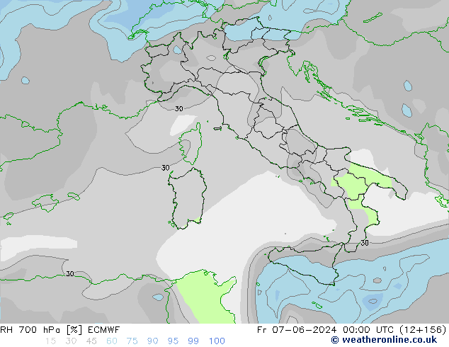 700 hPa Nispi Nem ECMWF Cu 07.06.2024 00 UTC