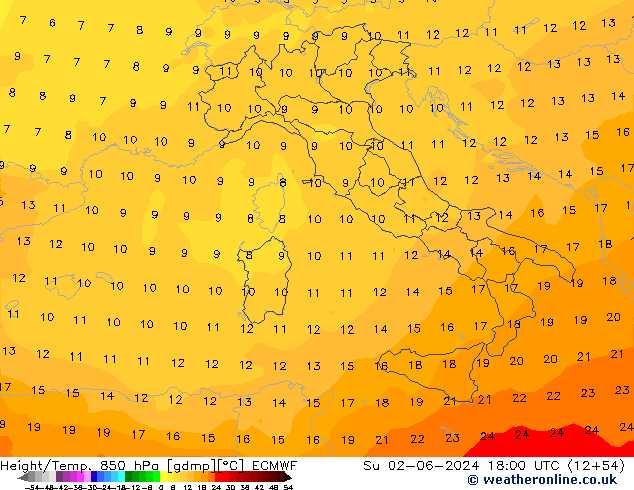 Z500/Rain (+SLP)/Z850 ECMWF Su 02.06.2024 18 UTC