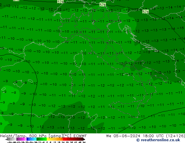 Z500/Rain (+SLP)/Z850 ECMWF mié 05.06.2024 18 UTC