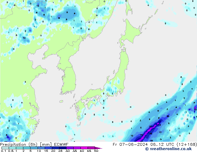 Z500/Rain (+SLP)/Z850 ECMWF ven 07.06.2024 12 UTC