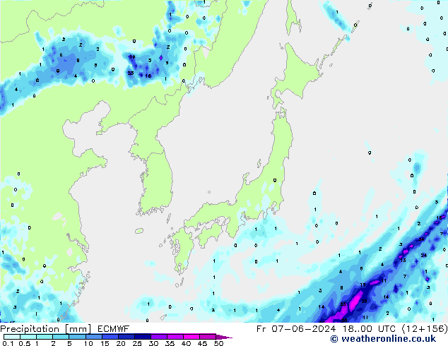 Precipitación ECMWF vie 07.06.2024 00 UTC