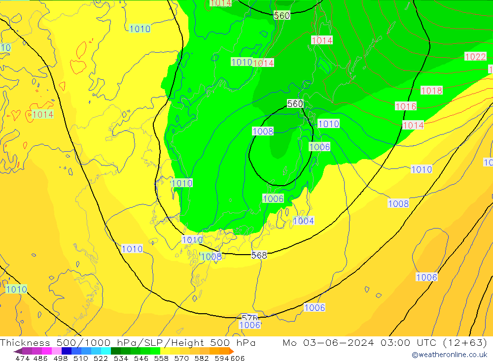 Thck 500-1000hPa ECMWF lun 03.06.2024 03 UTC