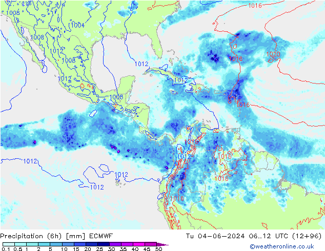 Z500/Regen(+SLP)/Z850 ECMWF di 04.06.2024 12 UTC