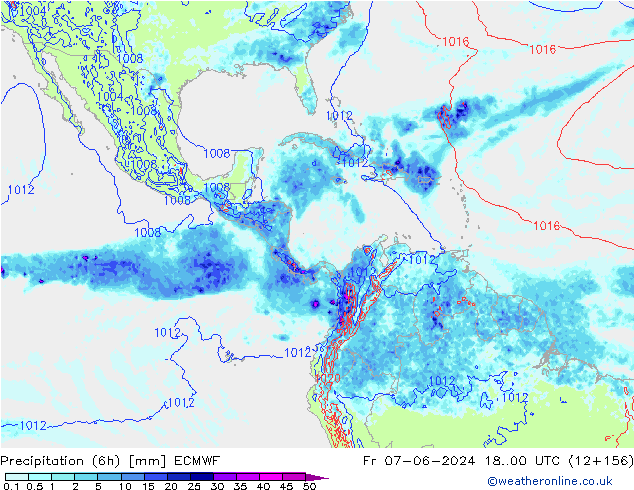 Z500/Rain (+SLP)/Z850 ECMWF vie 07.06.2024 00 UTC