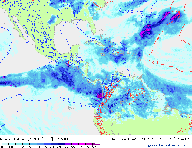 Yağış (12h) ECMWF Çar 05.06.2024 12 UTC