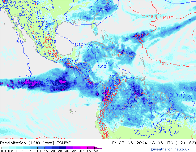 Yağış (12h) ECMWF Cu 07.06.2024 06 UTC