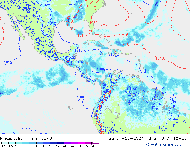 Niederschlag ECMWF Sa 01.06.2024 21 UTC