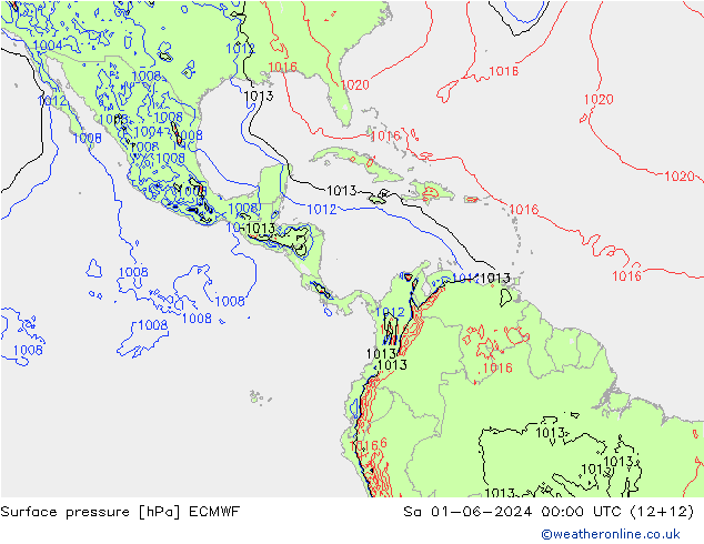 Yer basıncı ECMWF Cts 01.06.2024 00 UTC