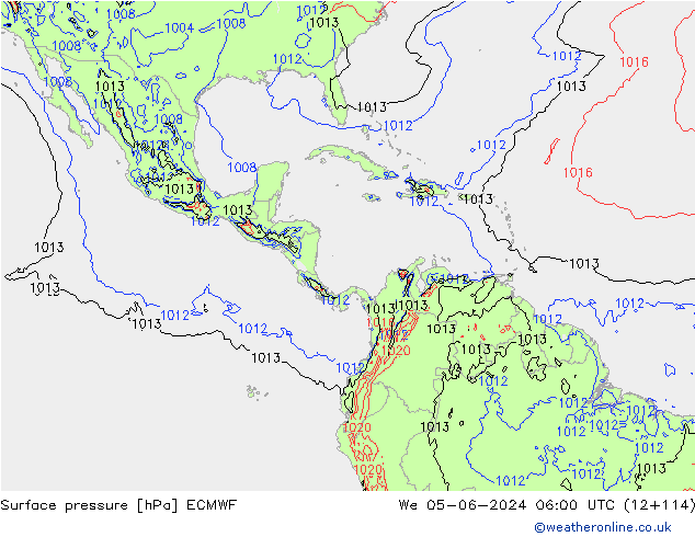 Surface pressure ECMWF We 05.06.2024 06 UTC