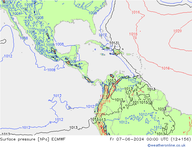 Surface pressure ECMWF Fr 07.06.2024 00 UTC