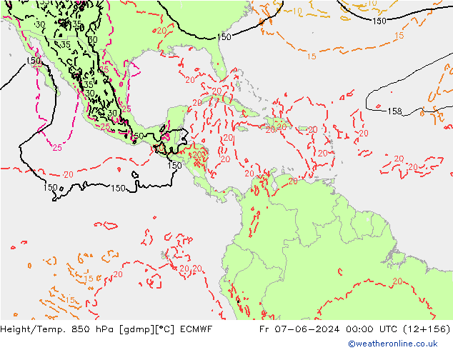 Z500/Rain (+SLP)/Z850 ECMWF vie 07.06.2024 00 UTC