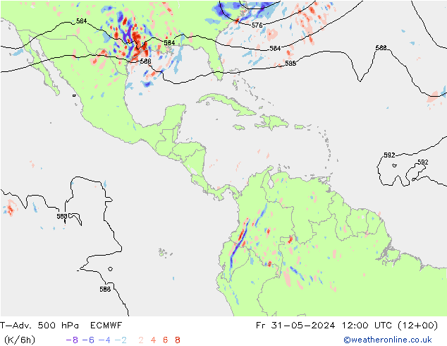 T-Adv. 500 hPa ECMWF Fr 31.05.2024 12 UTC