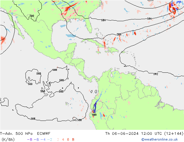 T-Adv. 500 hPa ECMWF Čt 06.06.2024 12 UTC