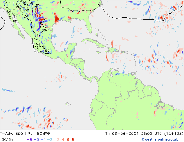 T-Adv. 850 hPa ECMWF do 06.06.2024 06 UTC