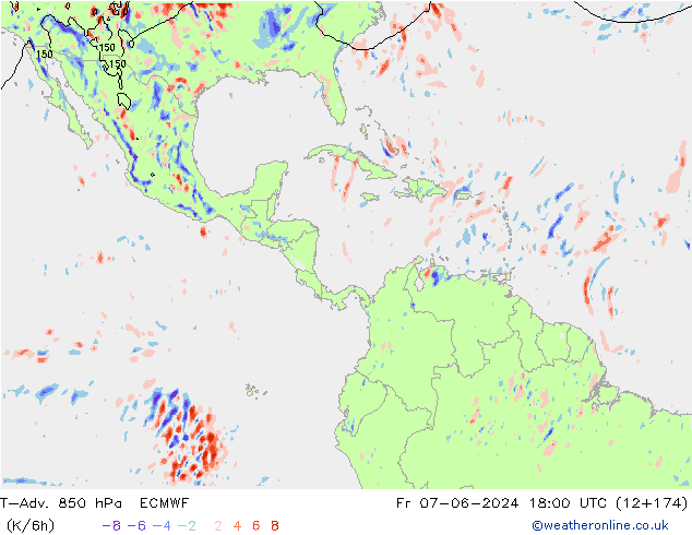 T-Adv. 850 hPa ECMWF Cu 07.06.2024 18 UTC