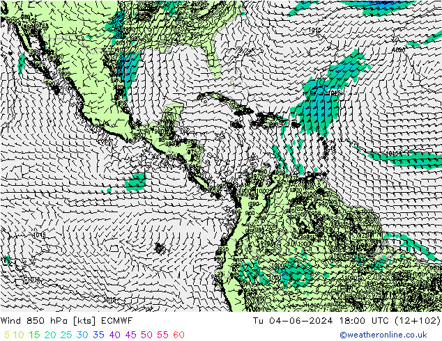 Rüzgar 850 hPa ECMWF Sa 04.06.2024 18 UTC