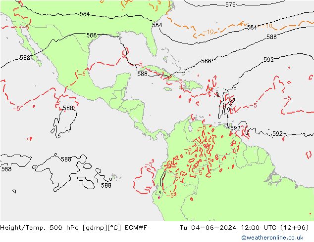 Z500/Regen(+SLP)/Z850 ECMWF di 04.06.2024 12 UTC