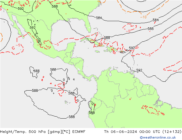 Height/Temp. 500 гПа ECMWF чт 06.06.2024 00 UTC