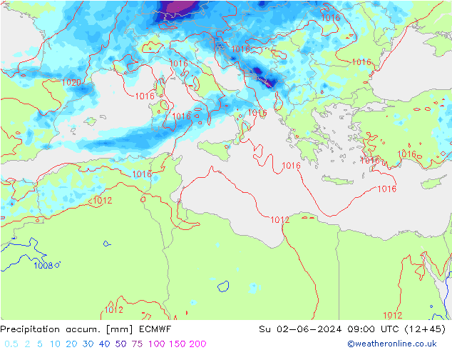 Precipitation accum. ECMWF Ne 02.06.2024 09 UTC