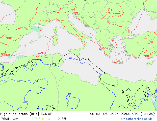 Windvelden ECMWF zo 02.06.2024 03 UTC