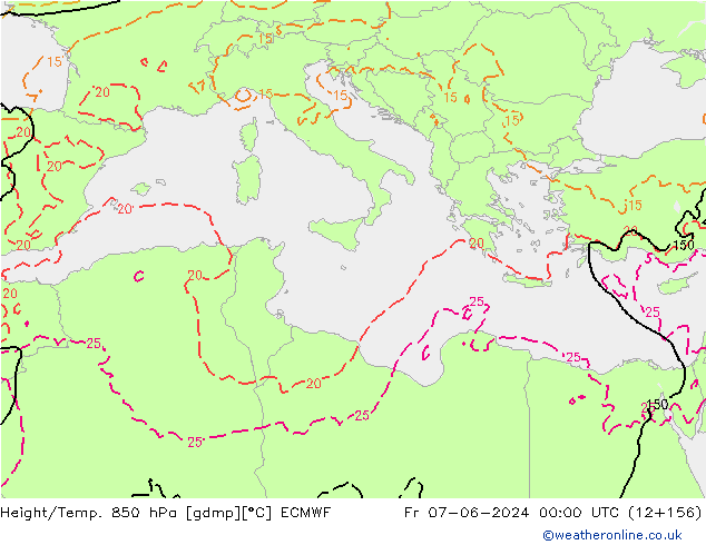 Z500/Regen(+SLP)/Z850 ECMWF vr 07.06.2024 00 UTC