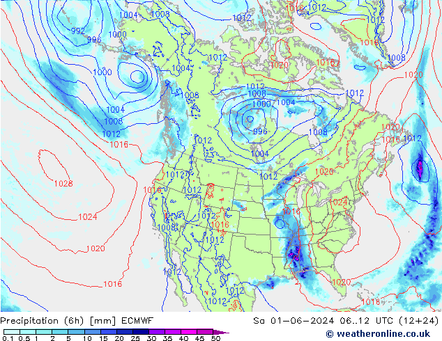 Z500/Rain (+SLP)/Z850 ECMWF So 01.06.2024 12 UTC