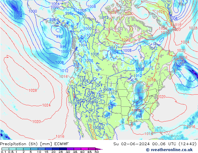 Z500/Rain (+SLP)/Z850 ECMWF Dom 02.06.2024 06 UTC