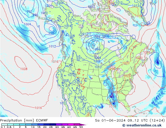 Précipitation ECMWF sam 01.06.2024 12 UTC