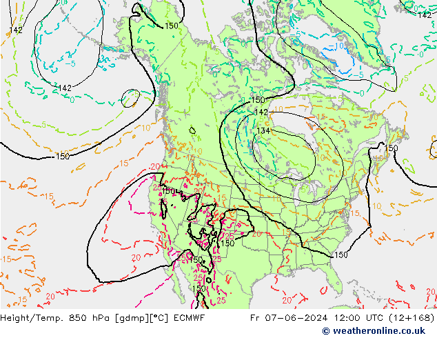 Z500/Rain (+SLP)/Z850 ECMWF ven 07.06.2024 12 UTC