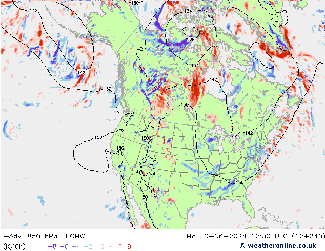 T-Adv. 850 hPa ECMWF  10.06.2024 12 UTC