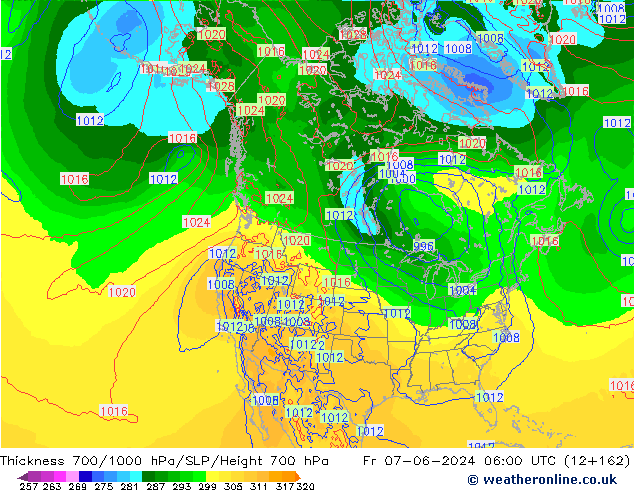 Thck 700-1000 hPa ECMWF ven 07.06.2024 06 UTC