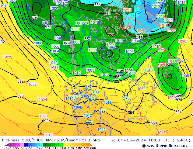 Schichtdicke 500-1000 hPa ECMWF Sa 01.06.2024 18 UTC