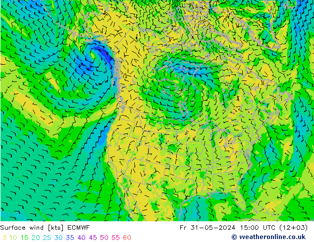 风 10 米 ECMWF 星期五 31.05.2024 15 UTC