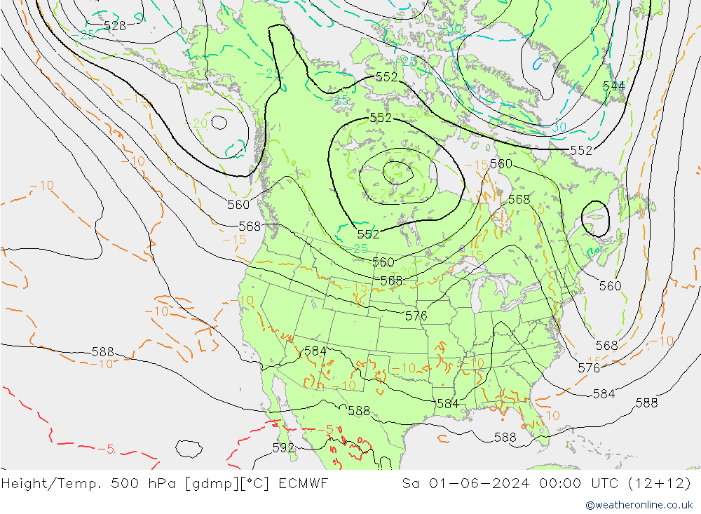 Z500/Rain (+SLP)/Z850 ECMWF sam 01.06.2024 00 UTC