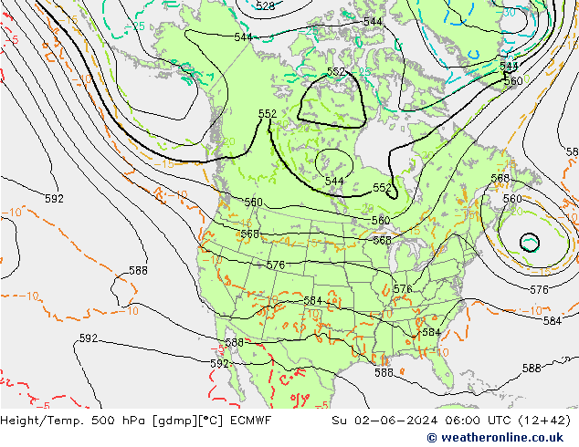 Z500/Rain (+SLP)/Z850 ECMWF  02.06.2024 06 UTC