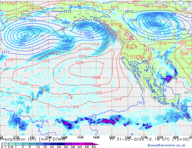 Z500/Rain (+SLP)/Z850 ECMWF Sex 31.05.2024 18 UTC