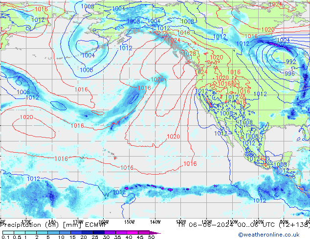 Z500/Rain (+SLP)/Z850 ECMWF Th 06.06.2024 06 UTC