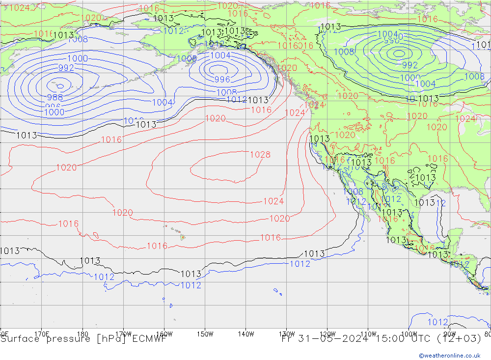 Bodendruck ECMWF Fr 31.05.2024 15 UTC