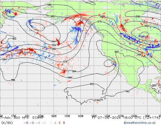 T-Adv. 500 hPa ECMWF Fr 07.06.2024 18 UTC