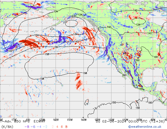 T-Adv. 850 hPa ECMWF Su 02.06.2024 00 UTC