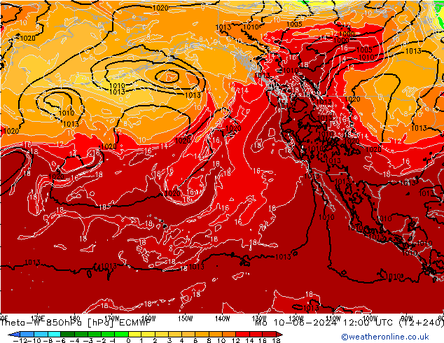 Theta-W 850hPa ECMWF Pzt 10.06.2024 12 UTC