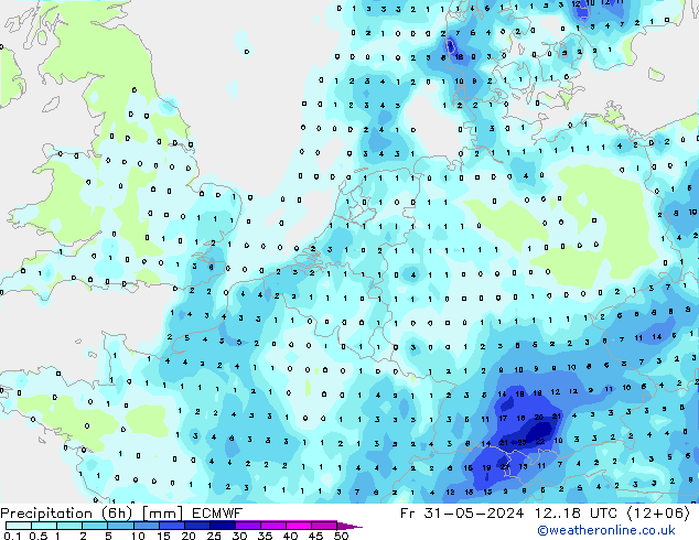 Z500/Rain (+SLP)/Z850 ECMWF Sex 31.05.2024 18 UTC